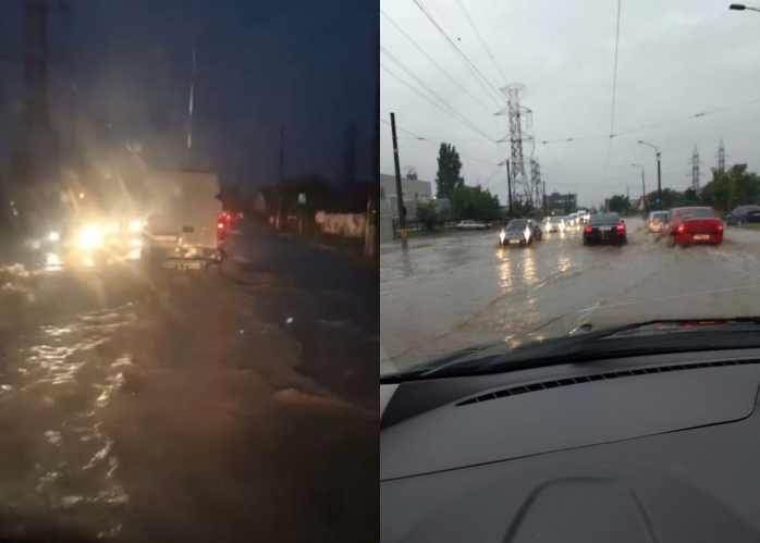 Bulevardul Muncii și alte străzi din zonă, complet INUNDATE! Mașini blocate în apă. VIDEO